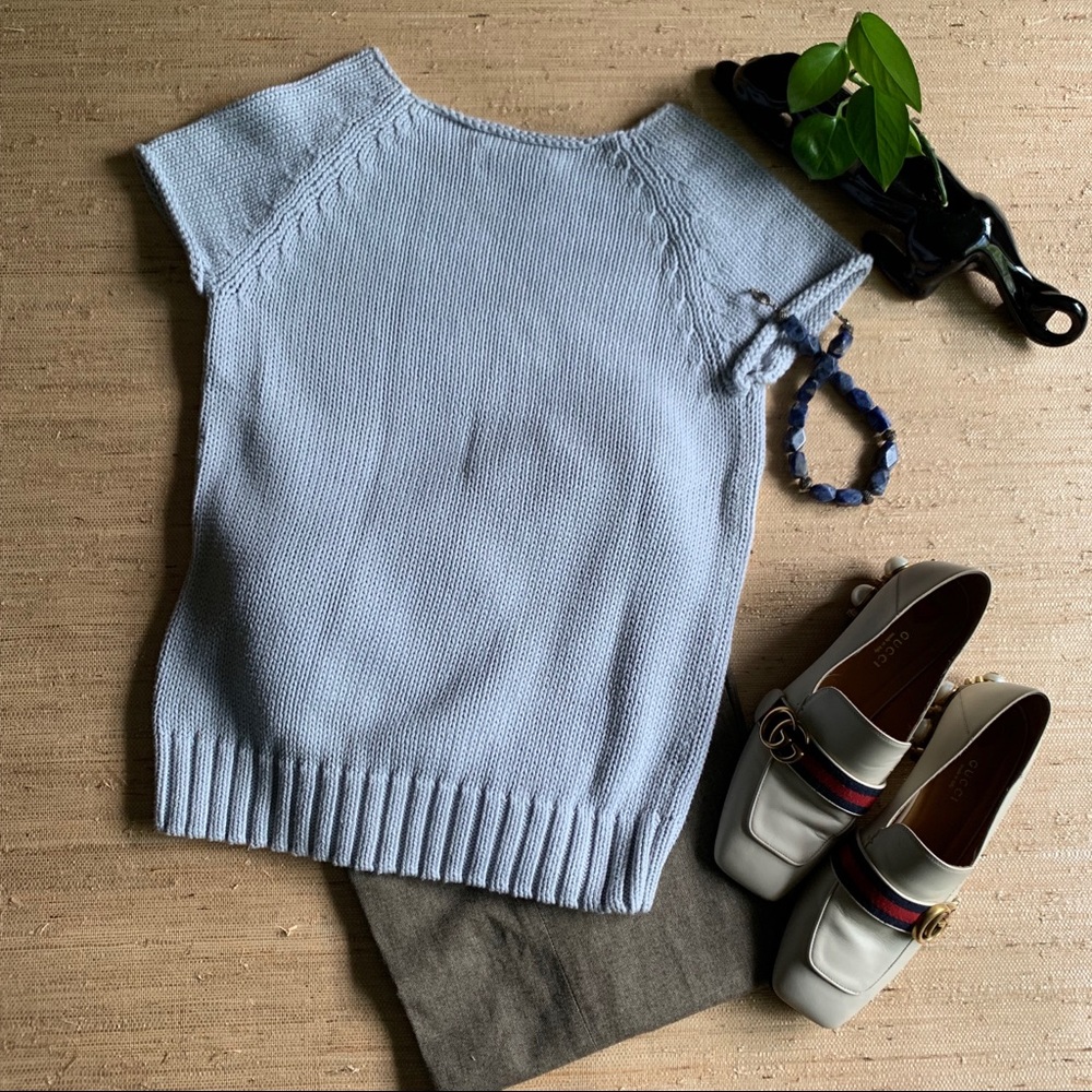 DKNYpure Cotton S/S Cable Knit Sweater - Picture 2 of 5
